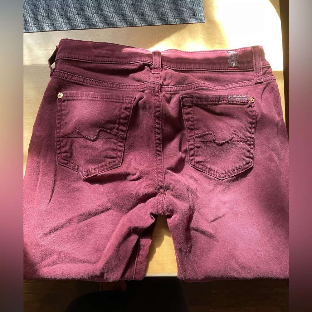 Seven for all mankind maroon jeans size 26